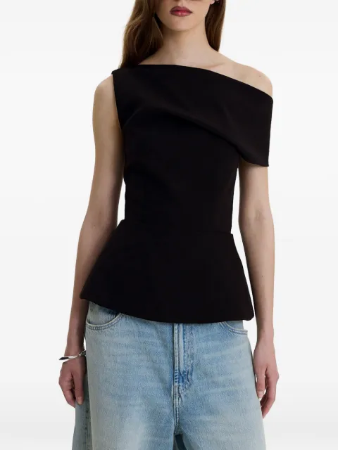 MOOS STUDIO Edit off-shoulder peplum top Black MOOS339