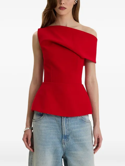 MOOS STUDIO Edit off-shoulder peplum top Red MOOS339