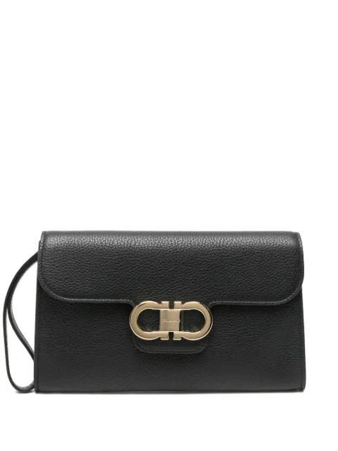 Ferragamo double Gancini clutch Black 795693