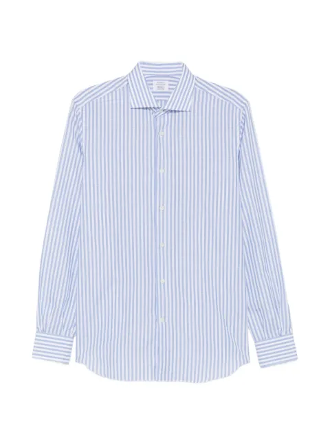 Mazzarelli vertical-stripe shirt Blue 14015COLLO165SOFT
