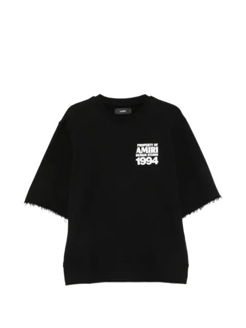 AMIRI logo-print raw-edge T-shirt Black AMTOJR1195