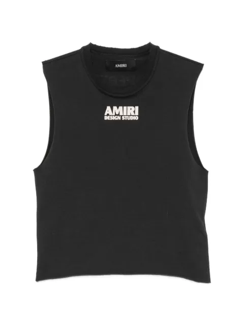 AMIRI logo-print sleeveless tank top Black AWTOJR1100