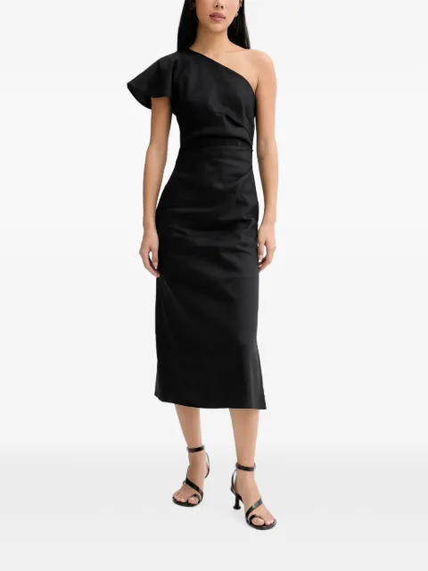 Marc O'Polo one-shoulder ruffled MIDI dress Black 5000014048