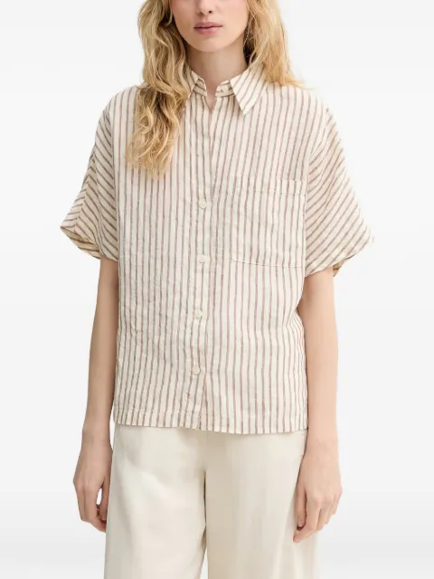 Marc O'Polo vertical-stripe short-sleeve shirt Brown 5000014082