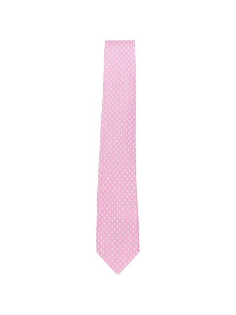 Ferragamo Cyrus Gancini fish-print tie Pink 794556