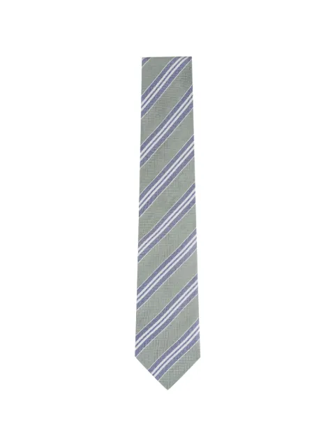 Paolo Albizzati striped silk-blend tie Green P72235