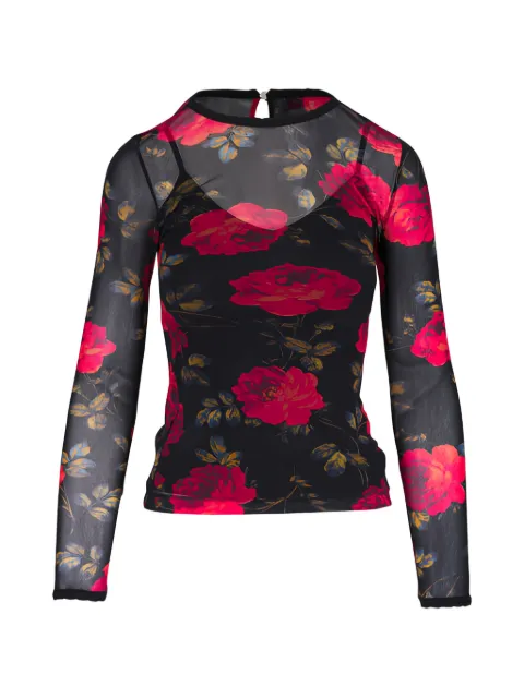Carolina Herrera floral-print blouse Black S2612N202KMP002