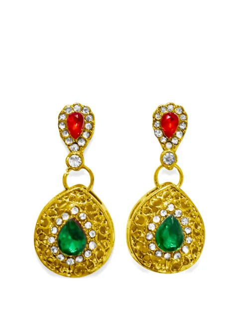 HZMER JEWELLERY Roop crystal-embellished drop earrings Gold MCREG183