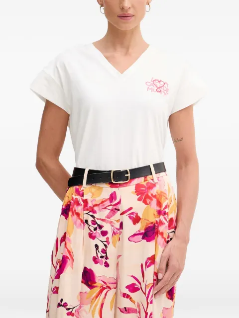 Lola Casademunt Tiger 1981 V-neck T-shirt White LS2615043