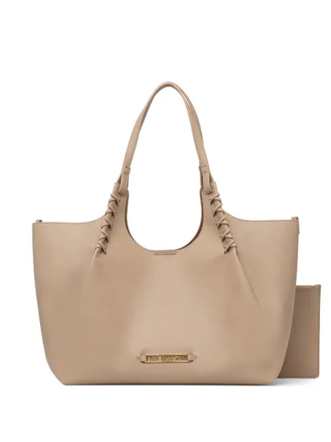 Love Moschino logo-plaque shopper tote bag Neutrals JC4297PP0OKL0