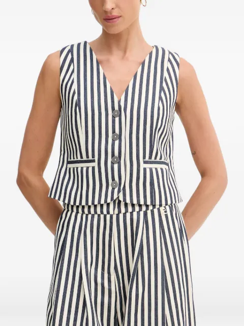 Lola Casademunt striped button-up vest Blue LS2602001