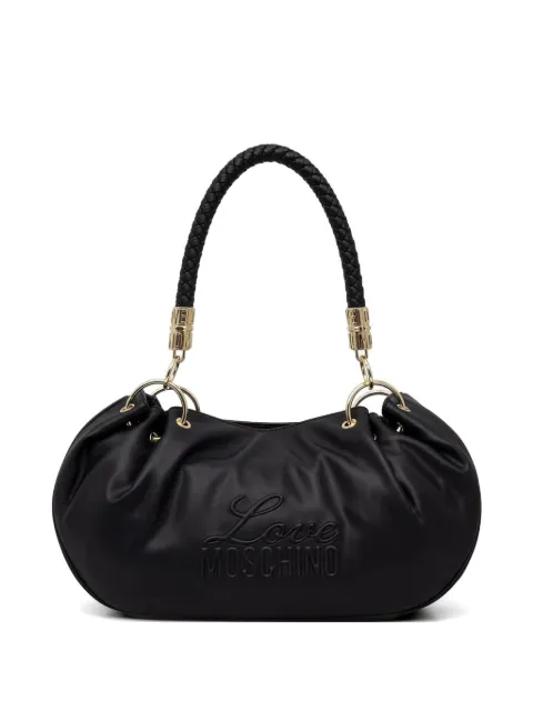 Love Moschino logo-embossed braided-handle tote bag Black JC4221PP0OKA0
