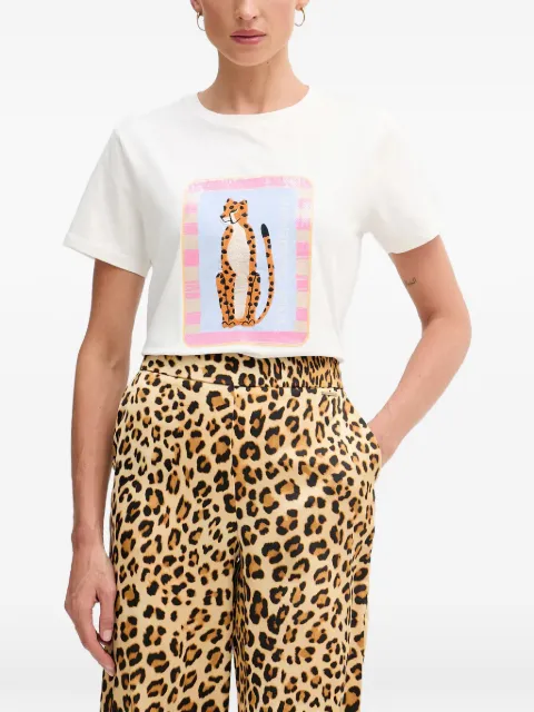 Lola Casademunt cheetah-print sequin-embellished T-shirt White LS2615017