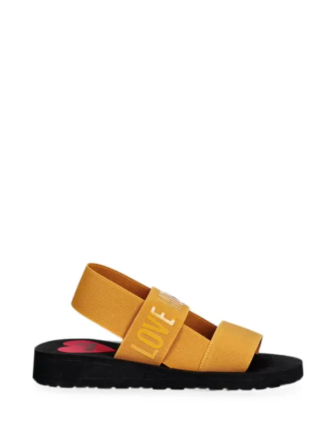 Love Moschino logo-strap slingback sandals Yellow JA16033G0OJN7