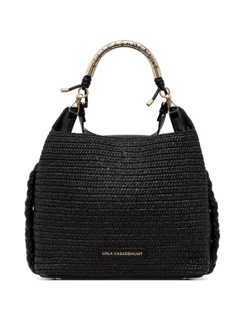 Lola Casademunt raffia-effect tote bag Black LS2604056