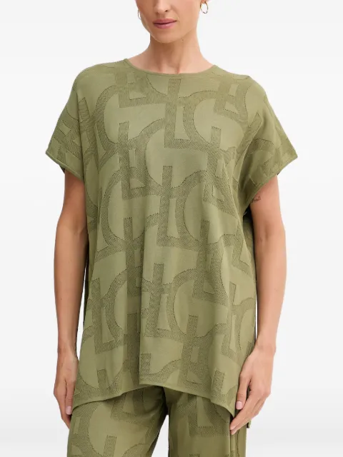 Lola Casademunt logo-jacquard short-sleeve T-shirt Green LS2615116