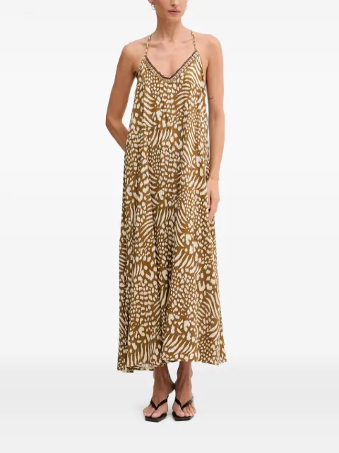 Lola Casademunt animal-print embellished maxi dress Brown LS2616019