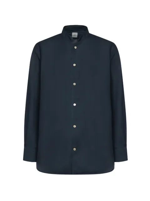 Eleventy mandarin-collar long-sleeve shirt Blue M75CAMM05TES0I13919