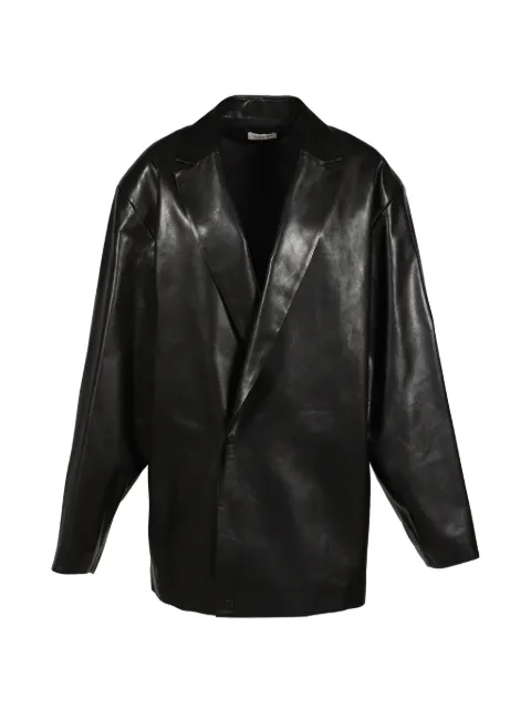 Fear Of God leather oversized-lapel jacket Black FG9M50504LTHBLK