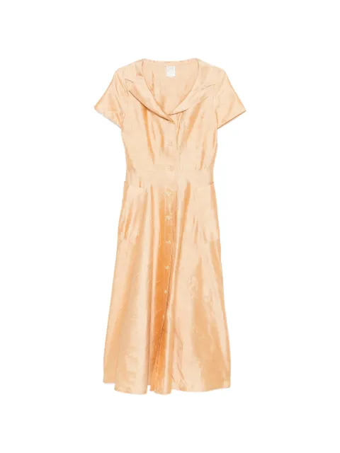 Gianfranco Ferré Pre-Owned 1990s button-up short-sleeve midi dress Orange GF280BNC