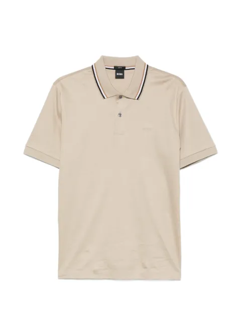 BOSS Penrose 38 tipped-collar polo shirt Neutrals 50469360