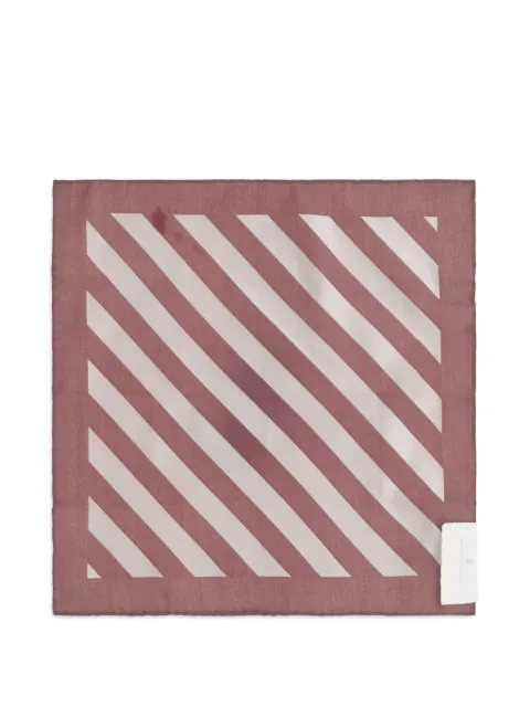 Brunello Cucinelli diagonal-stripe silk pocket square Pink MX8750091C003