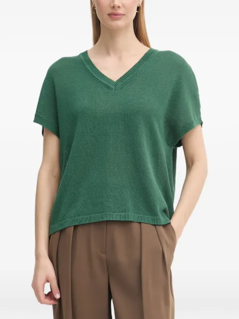 Marc Aurel V-neck knitted T-shirt Green 8362A11146