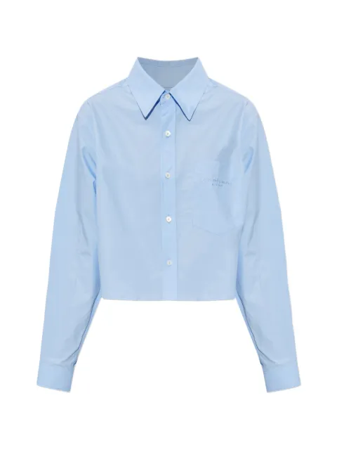 Alexander Wang logo-embroidered cotton cropped shirt Blue 1WC3261347459B