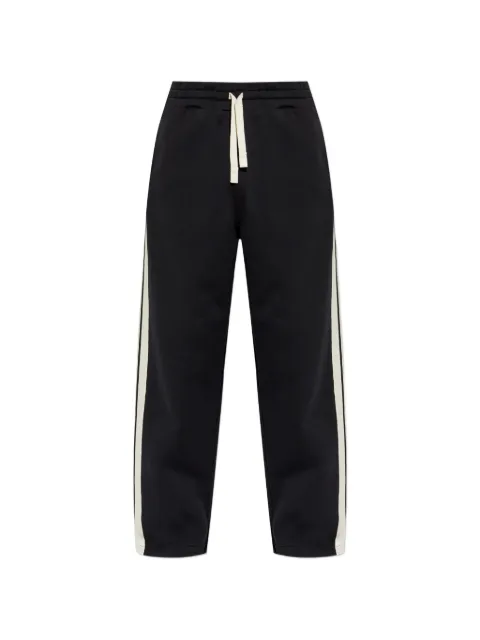 Palm Angels side-stripe logo-print wide-leg cotton track pants Black PMCH02OS26FLE0011003