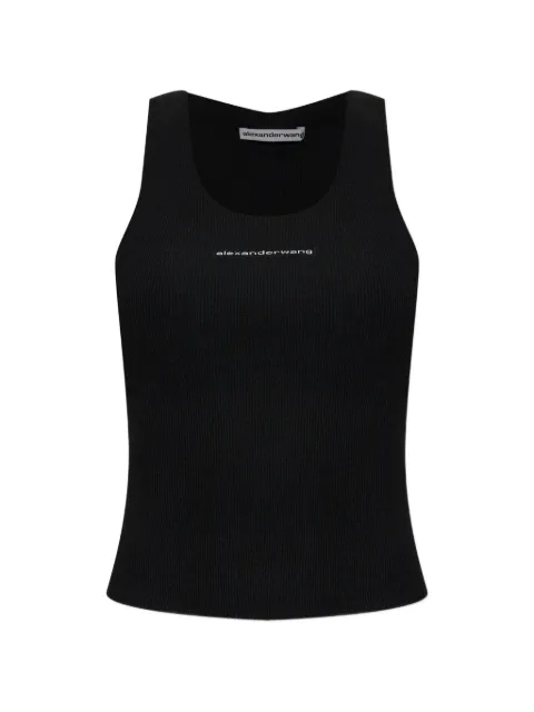 Alexander Wang logo-print ribbed tank top Black 1KC3261023001
