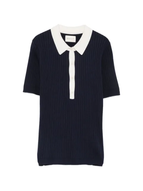 Gant ribbed-knit polo shirt Blue 4805473