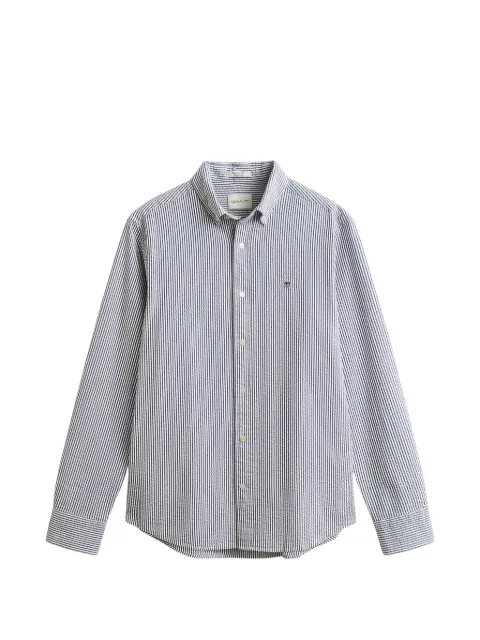 Gant striped seersucker shirt Blue 3260037