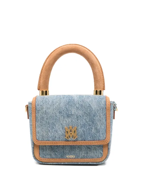 AMIRI micro MA-plaque denim tote bag Blue AWHABA1121