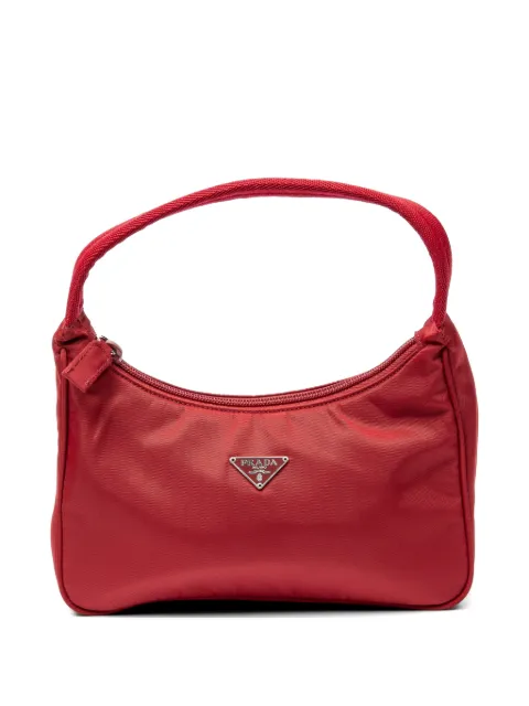 Prada Pre-Owned mini logo-plaque tote bag Red MV515