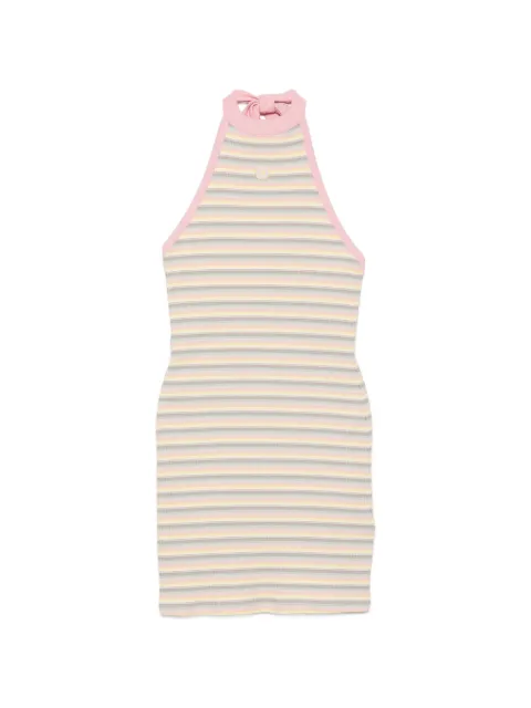 AMIRI striped halterneck mini dress Pink AW326CA002