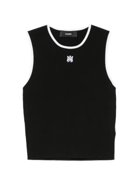 AMIRI MA logo-embroidered ribbed tank top Black AWTOKN1052