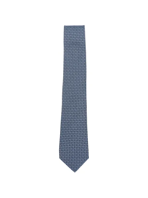 Ferragamo Chicca Gancini-pattern tie Blue 794726