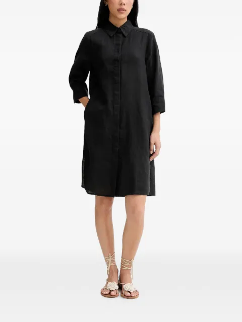 Marc O'Polo linen midi shirt dress Black 5000014022