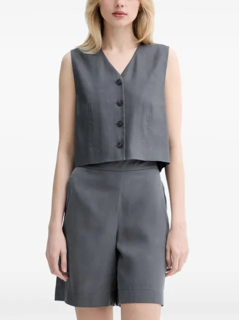 Marc O'Polo V-neck cropped waistcoat Grey 5000014052