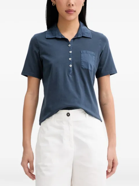 Marc O'Polo button-up chest-pocket polo top Blue 5000013270