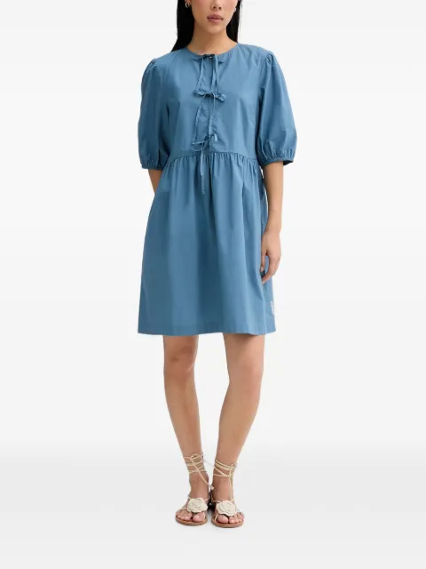Marc O'Polo bow-detail puff-sleeve mini dress Blue 5000010260