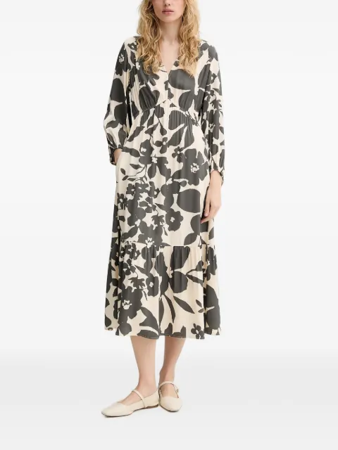 Marc O'Polo floral-print tiered midi dress Neutrals 5000014074