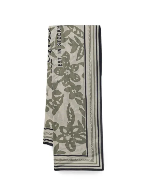 Marc O'Polo floral-print logo-print scarf Neutrals 5000013246