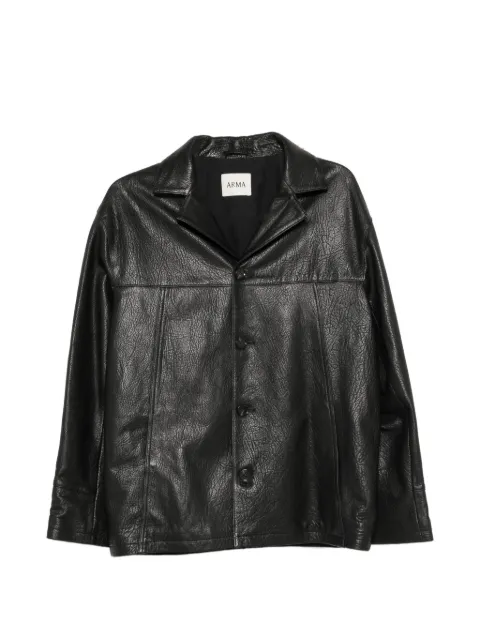 Arma Jack leather button-up jacket Black 019G26601605