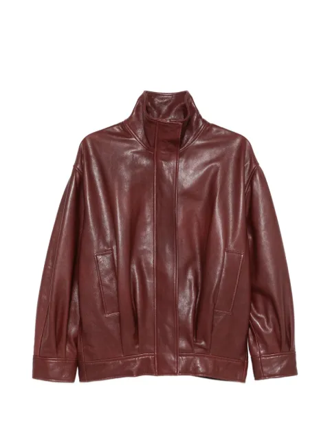 Arma Paula zip-up leather jacket Red 010L26605302