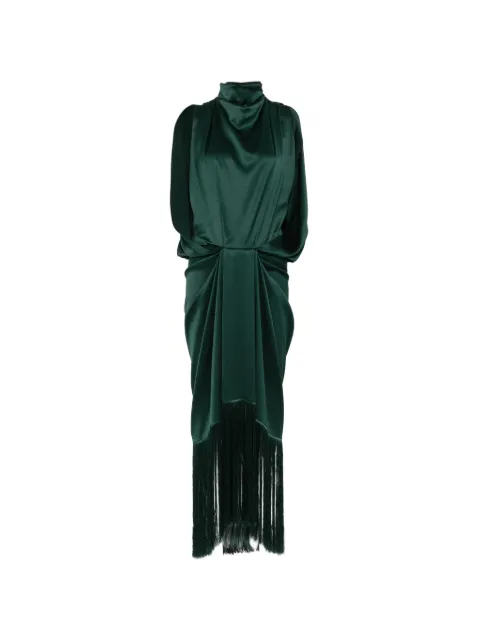 Esse Studios Eros fringe-trimmed maxi dress Green ESSE015DRESS14
