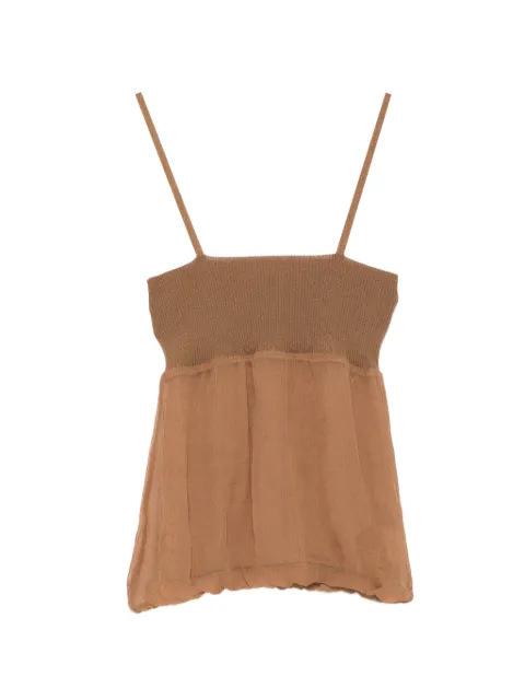Aya Muse Aven ribbed-knit cami top Brown AMPF2637