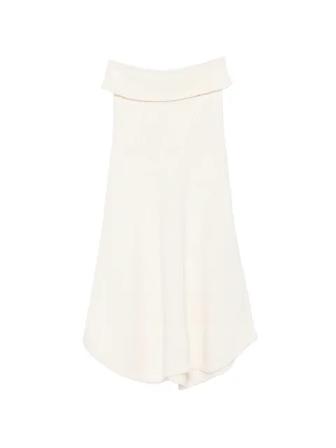 Aya Muse Kena asymmetric knitted maxi skirt White AMPF2657