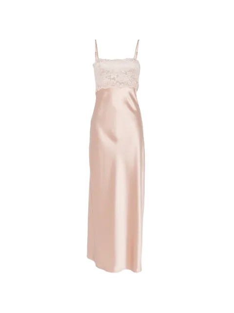 Aya Muse Myra lace-panel maxi dress Pink AMPF2621