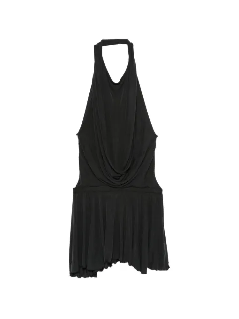Aya Muse Soma draped open-back mini dress Black AMPF2604